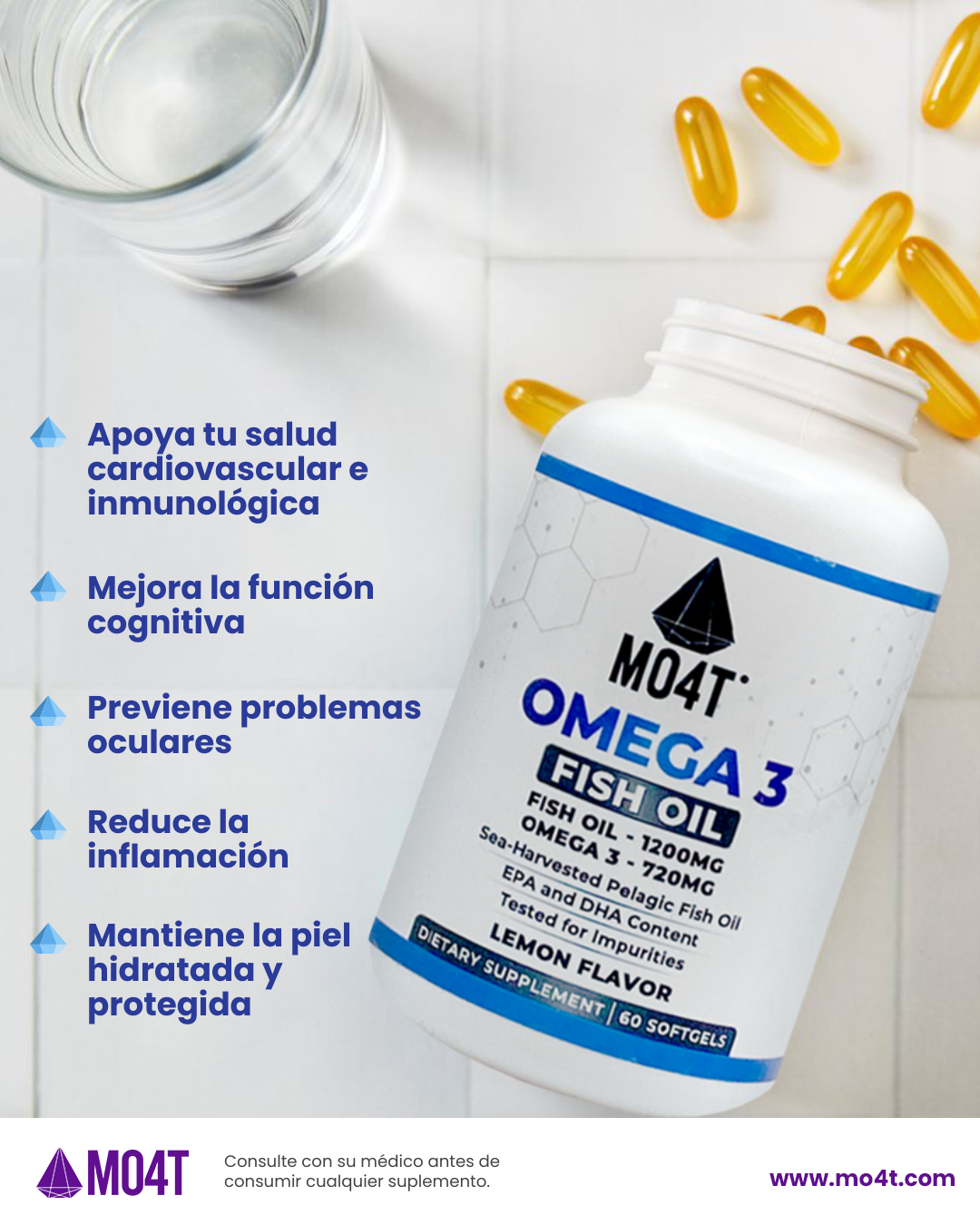 OMEGA-3 CON EPA Y DHA - Para el corazón, cerebro y sistema inmune