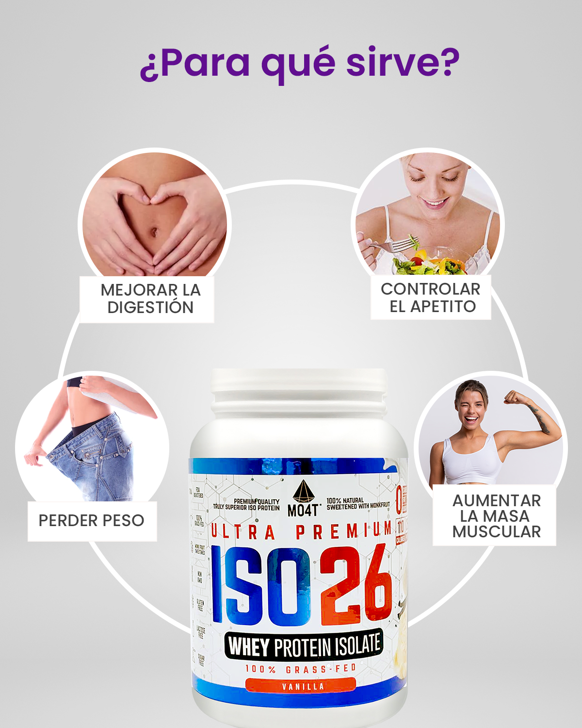 PROTEINA ISO26 (Premium Whey Protein Isolate) - Sabor Vainilla