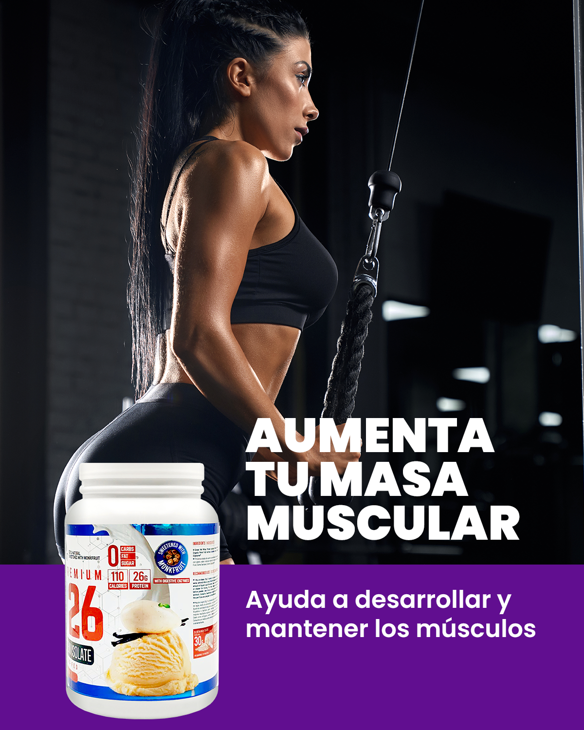 PROTEINA ISO26 (Premium Whey Protein Isolate) - Sabor Vainilla