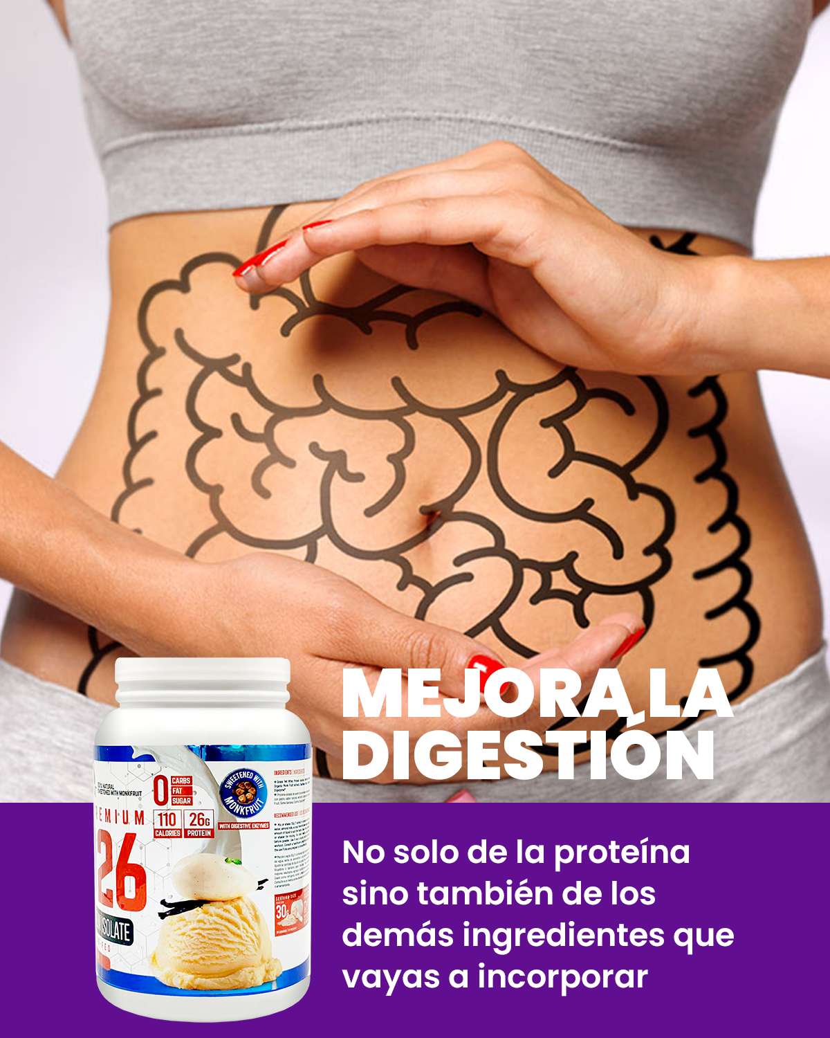 PROTEINA ISO26 (Premium Whey Protein Isolate) - Sabor Vainilla