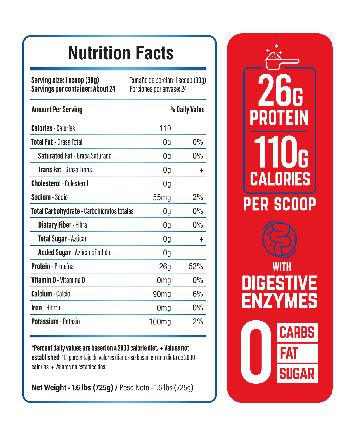 PROTEÍNA ISO26 VAINILLA - Formato Pouch, 24 servicios