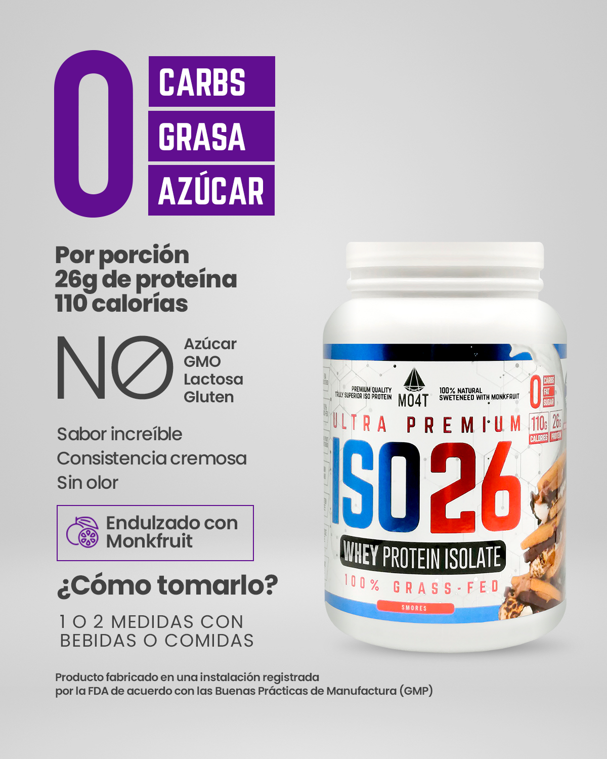 PROTEINA ISO26 (Premium Whey Protein Isolate) - Sabor Smores