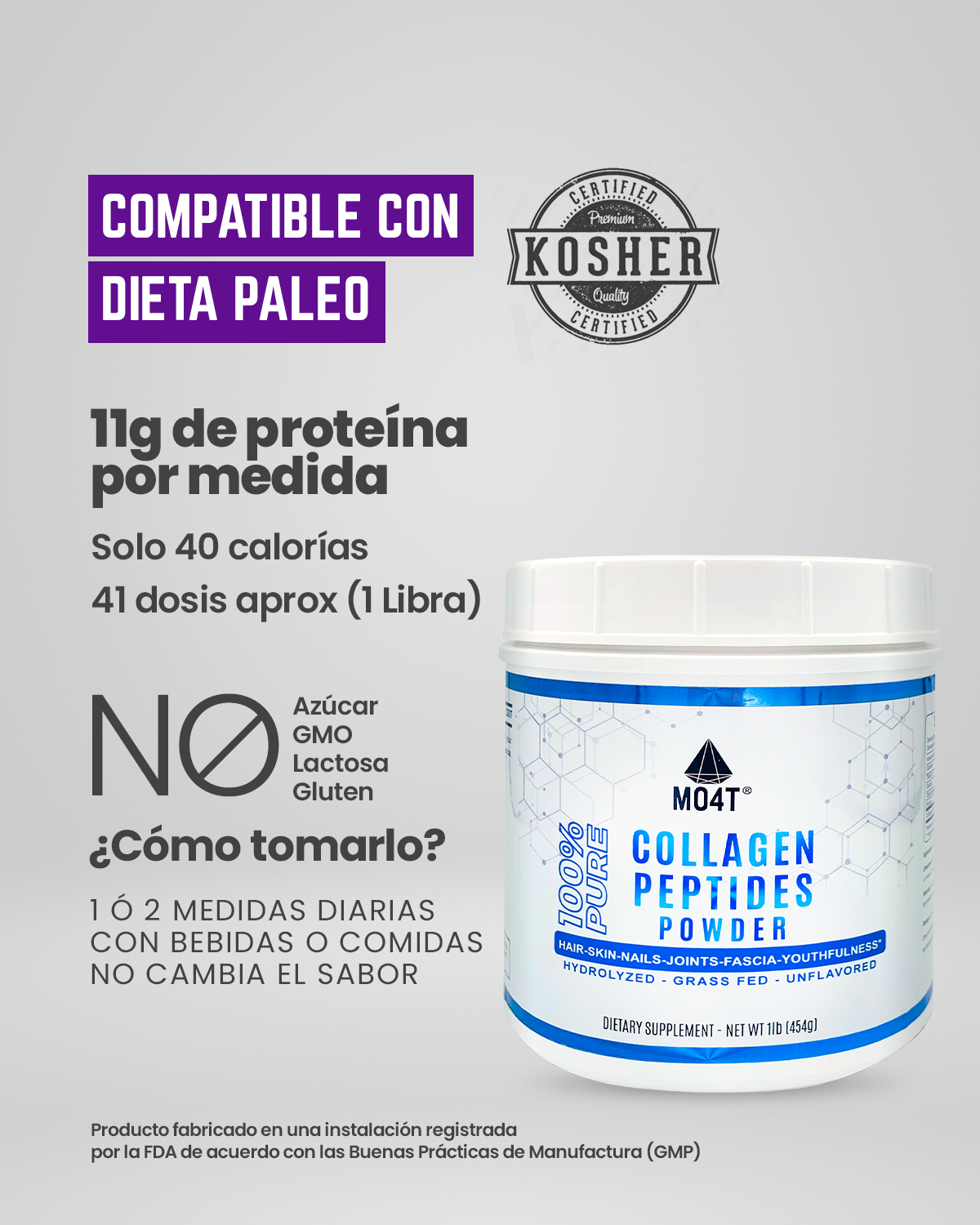 PEPTIDOS DE COLÁGENO HIDROLIZADO - (Pack individual, 41 servicios)