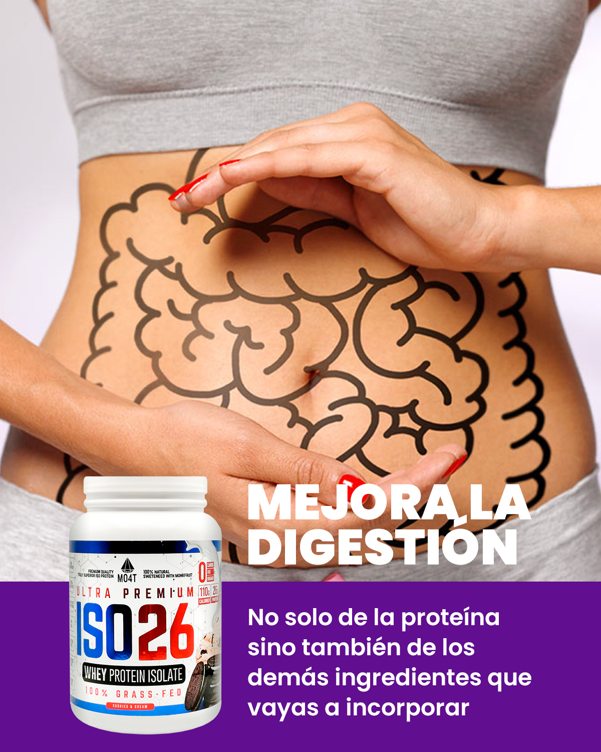 PROTEINA ISO26 (Premium Whey Protein Isolate) - Sabor Cookies & Cream